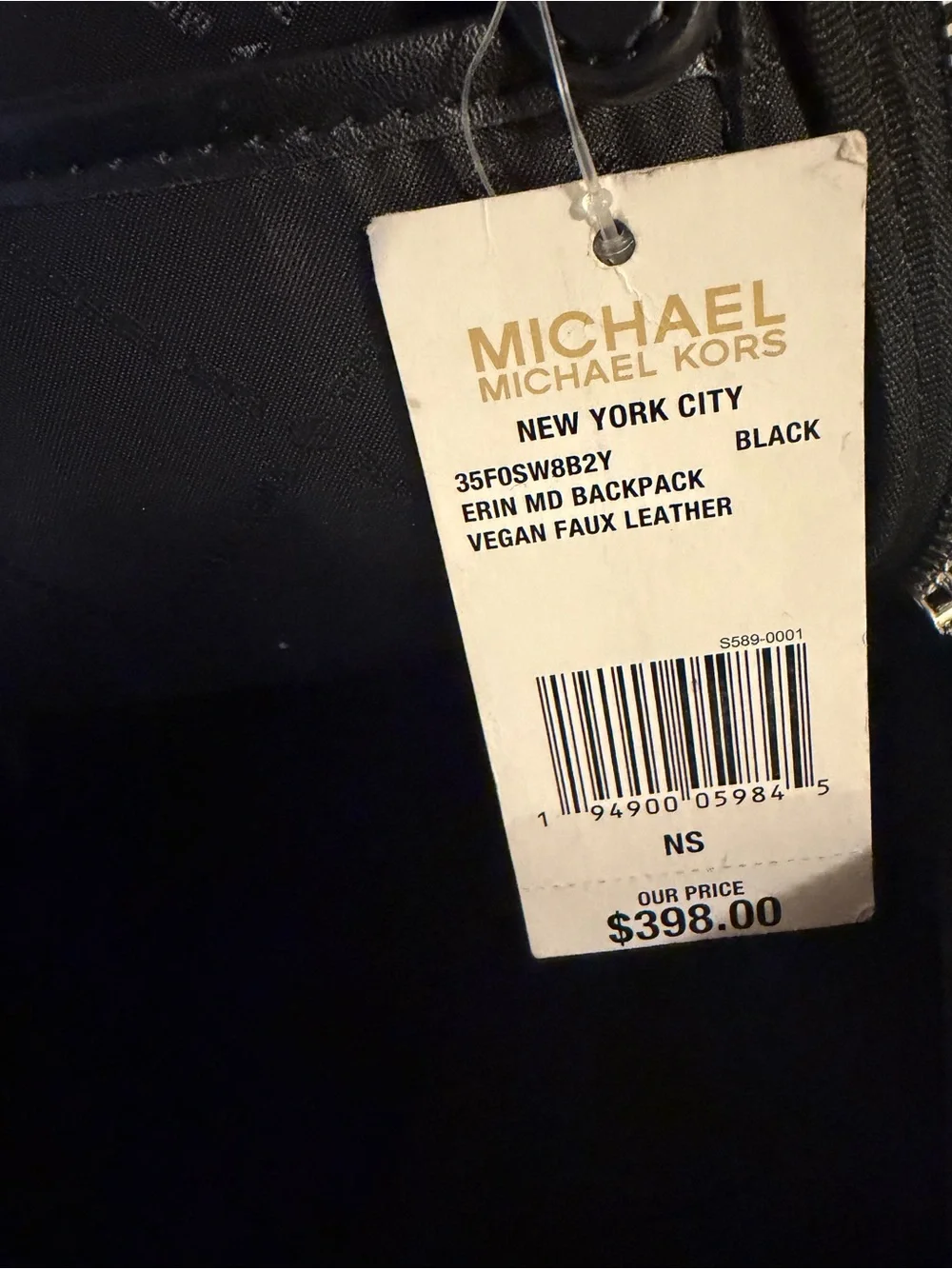 Michael Kors Graffiti Erin Black & White Logo Medium Backpack - NWT